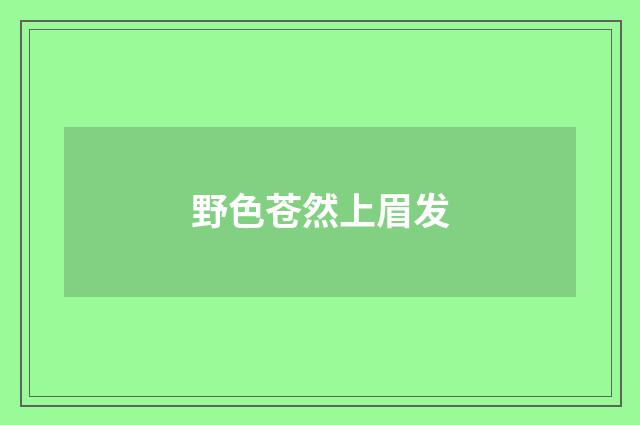野色苍然上眉发