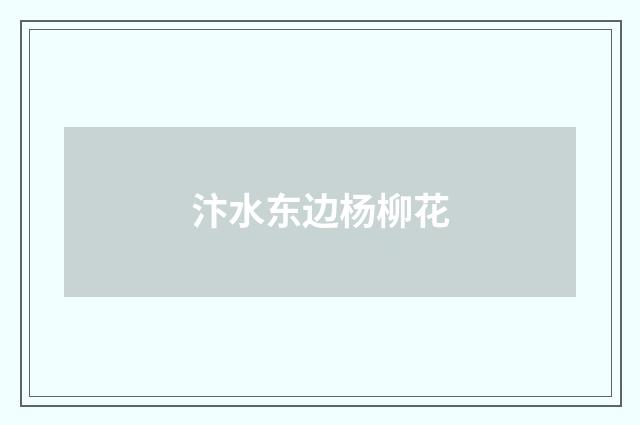 汴水东边杨柳花