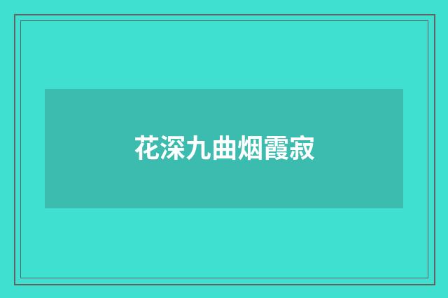 花深九曲烟霞寂