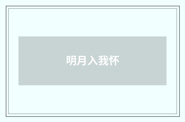 明月入我怀