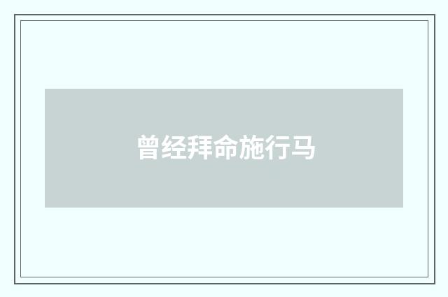 曾经拜命施行马