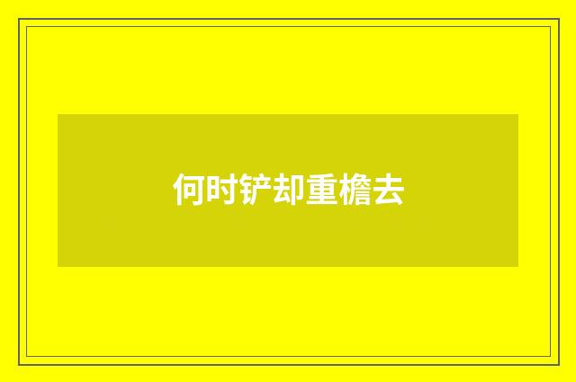 何时铲却重檐去