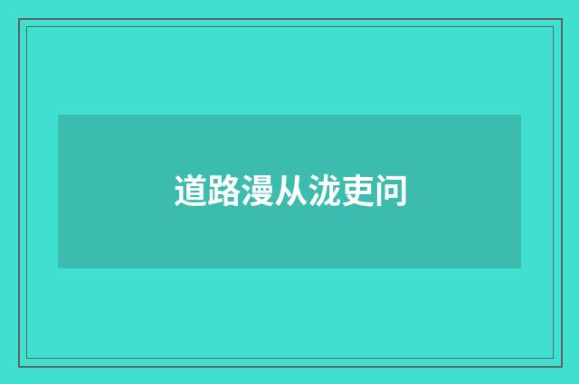道路漫从泷吏问