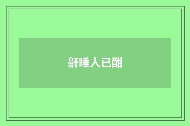 鼾睡人已酣