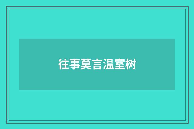 往事莫言温室树