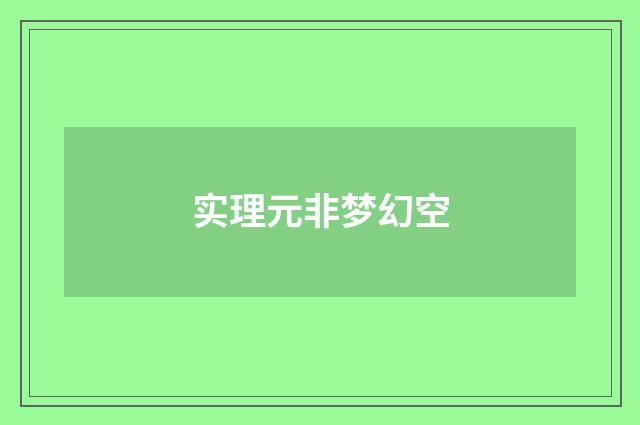 实理元非梦幻空