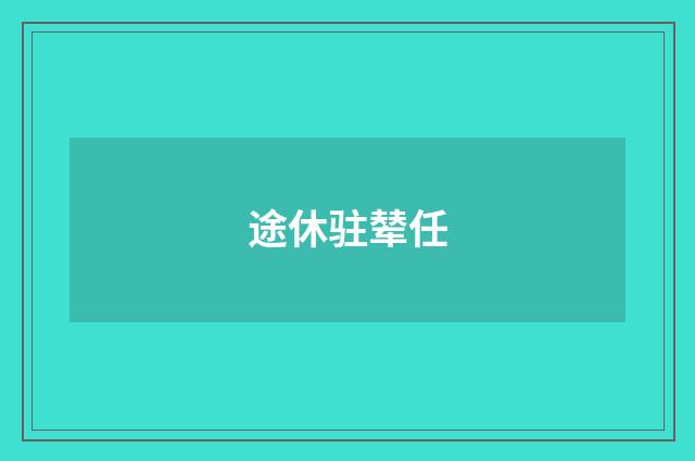 途休驻辇任