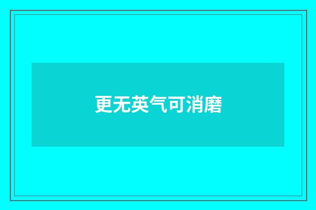 更无英气可消磨