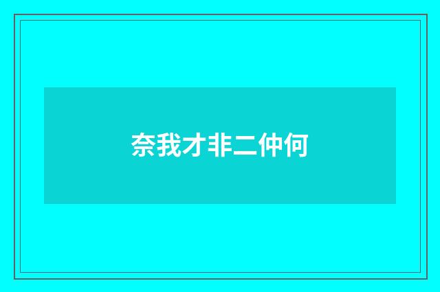 奈我才非二仲何