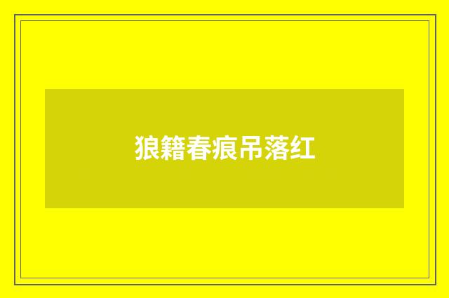 狼籍春痕吊落红