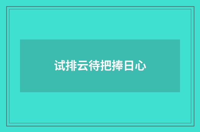试排云待把捧日心