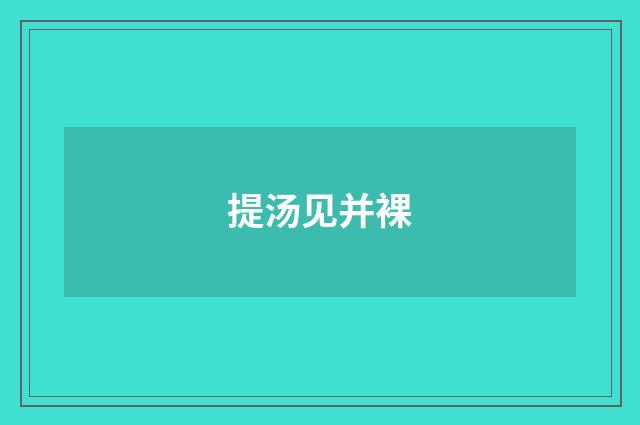 提汤见并裸