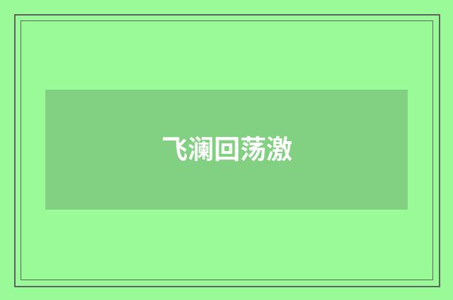 飞澜回荡激
