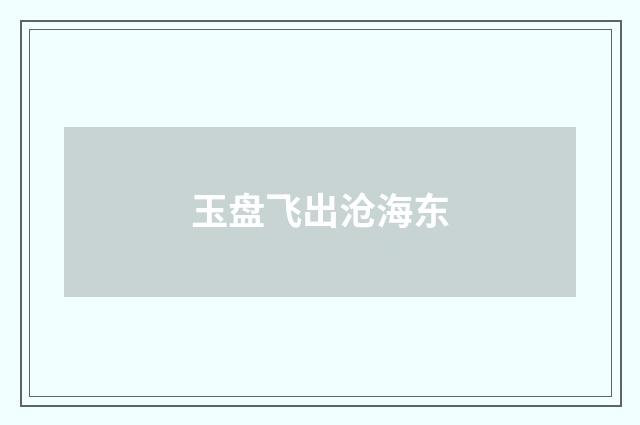 玉盘飞出沧海东