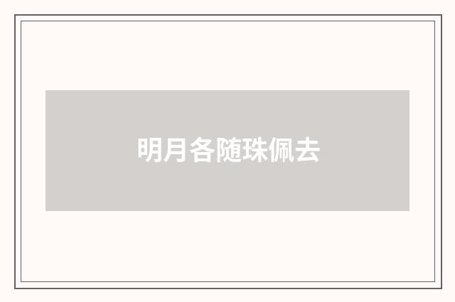 明月各随珠佩去