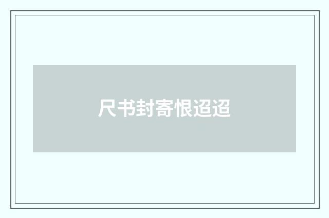 尺书封寄恨迢迢