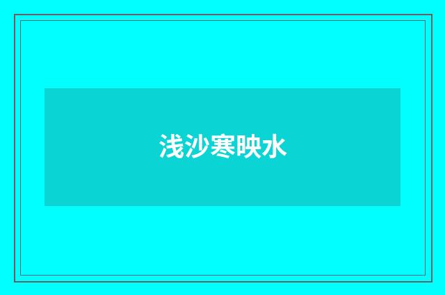 浅沙寒映水