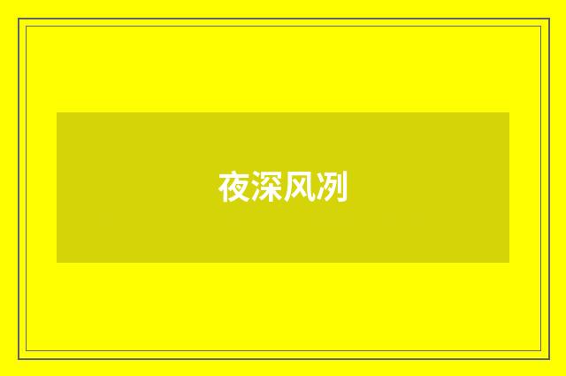 夜深风冽