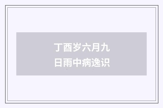 丁酉岁六月九日雨中病逸识