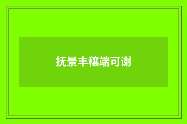 抚景丰穰端可谢