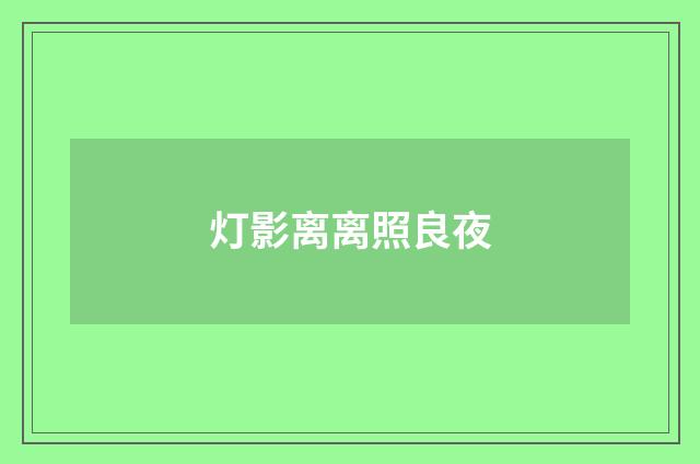 灯影离离照良夜