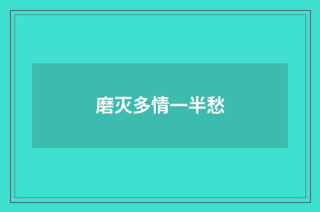 磨灭多情一半愁