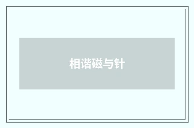 相谐磁与针