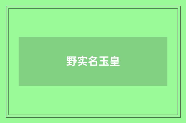 野实名玉皇