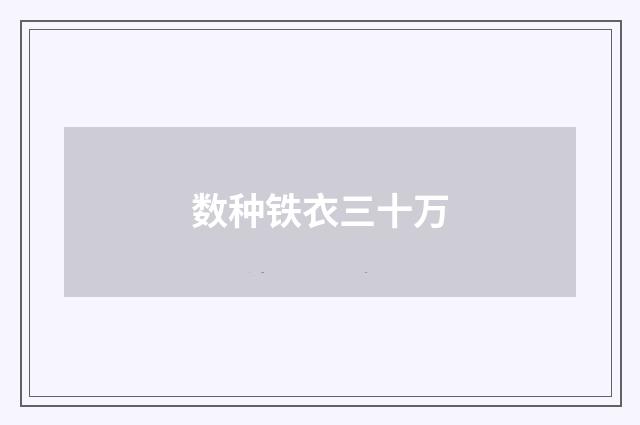 数种铁衣三十万