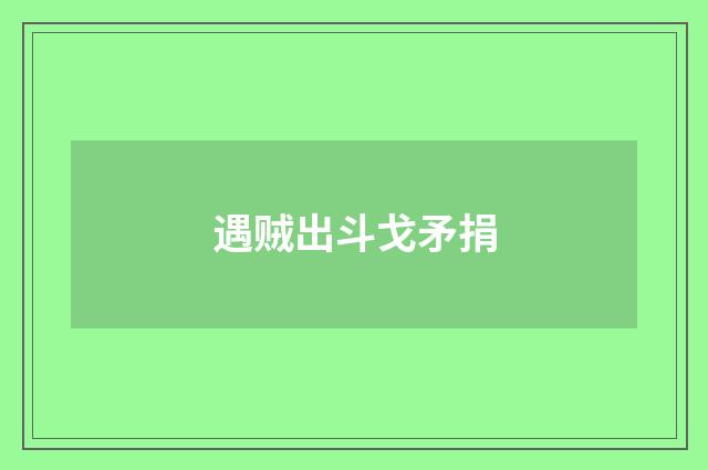 遇贼出斗戈矛捐
