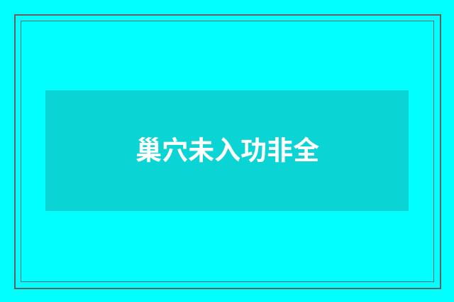 巢穴未入功非全