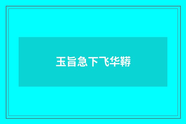玉旨急下飞华鞯