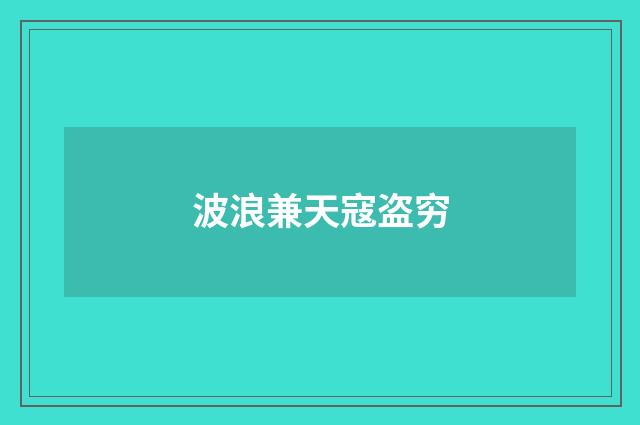 波浪兼天寇盗穷