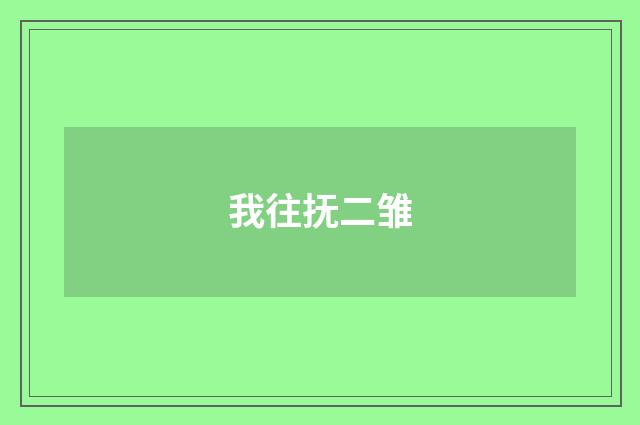 我往抚二雏