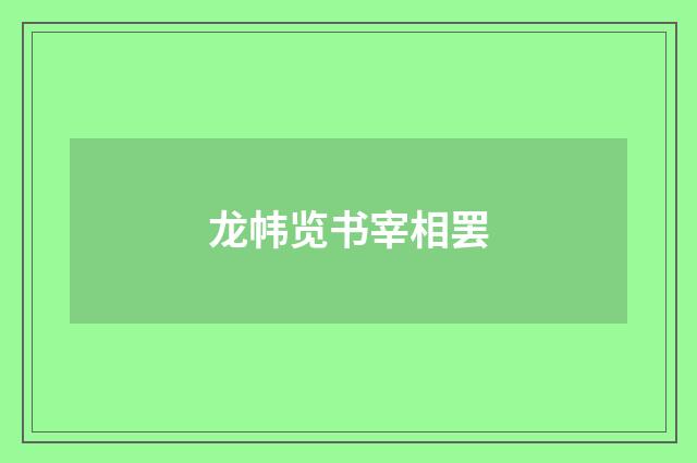 龙帏览书宰相罢