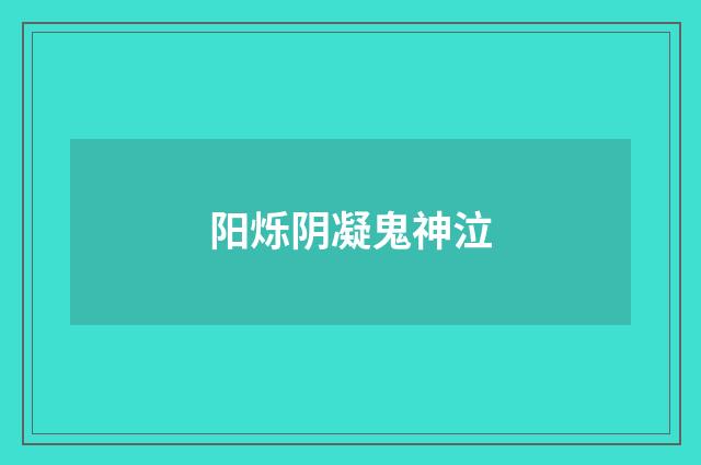 阳烁阴凝鬼神泣