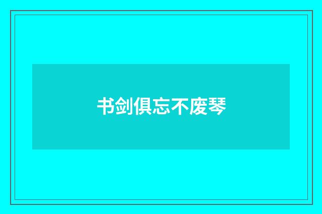 书剑俱忘不废琴