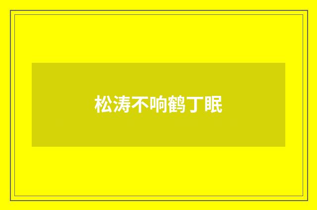松涛不响鹤丁眠