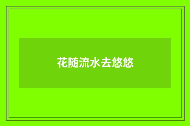 花随流水去悠悠