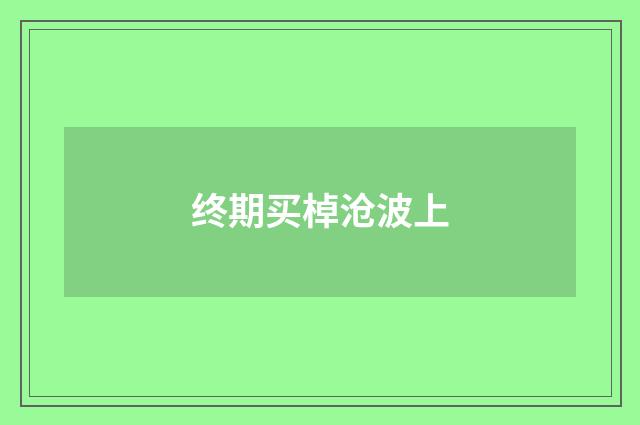 终期买棹沧波上