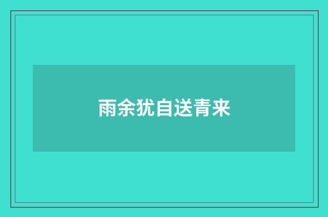 雨余犹自送青来