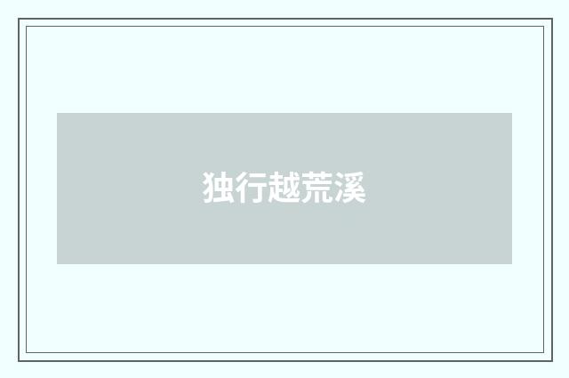 独行越荒溪