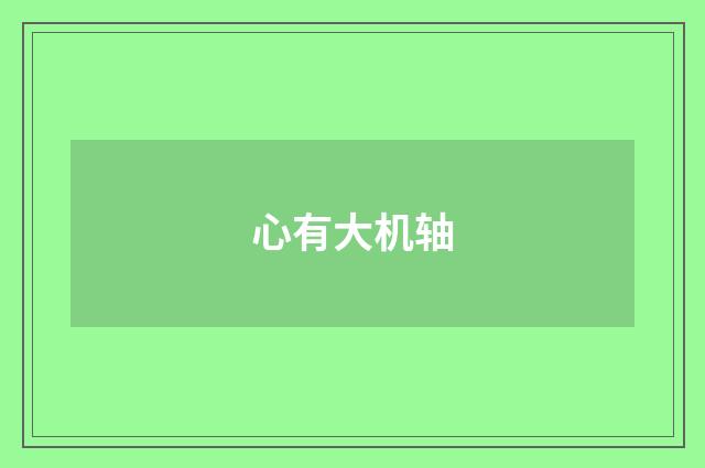心有大机轴