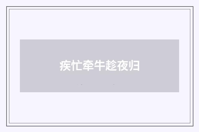 疾忙牵牛趁夜归