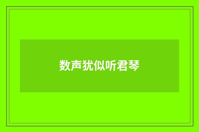 数声犹似听君琴