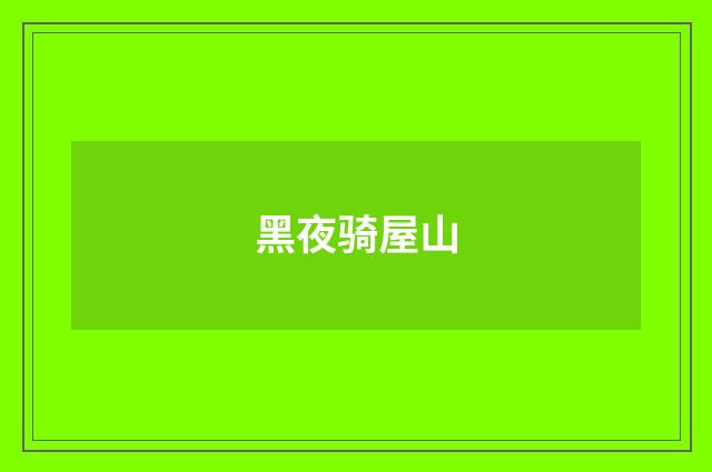 黑夜骑屋山