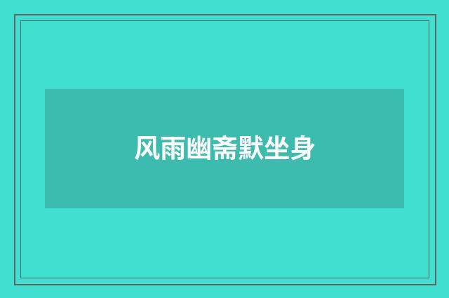 风雨幽斋默坐身