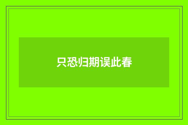 只恐归期误此春