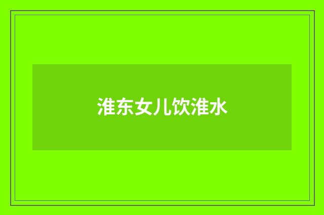 淮东女儿饮淮水
