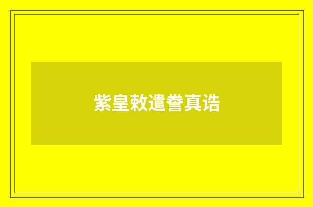 紫皇敕遣誊真诰